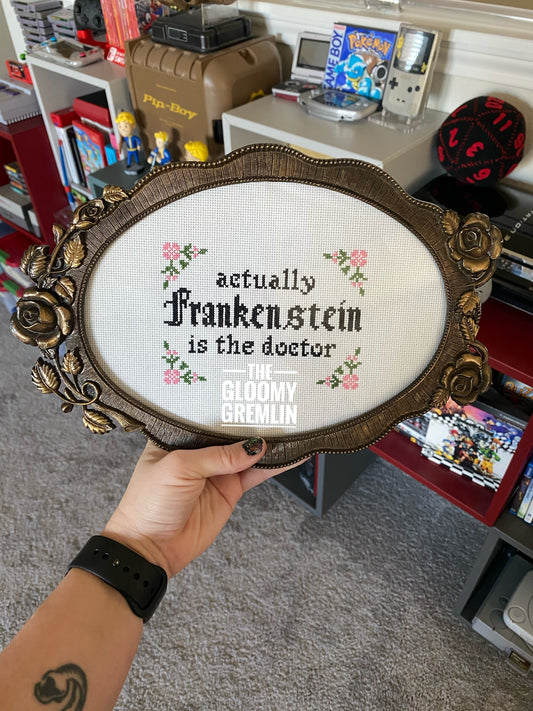 Actually Frankenstein is the Doctor - Cross Stitch Pattern