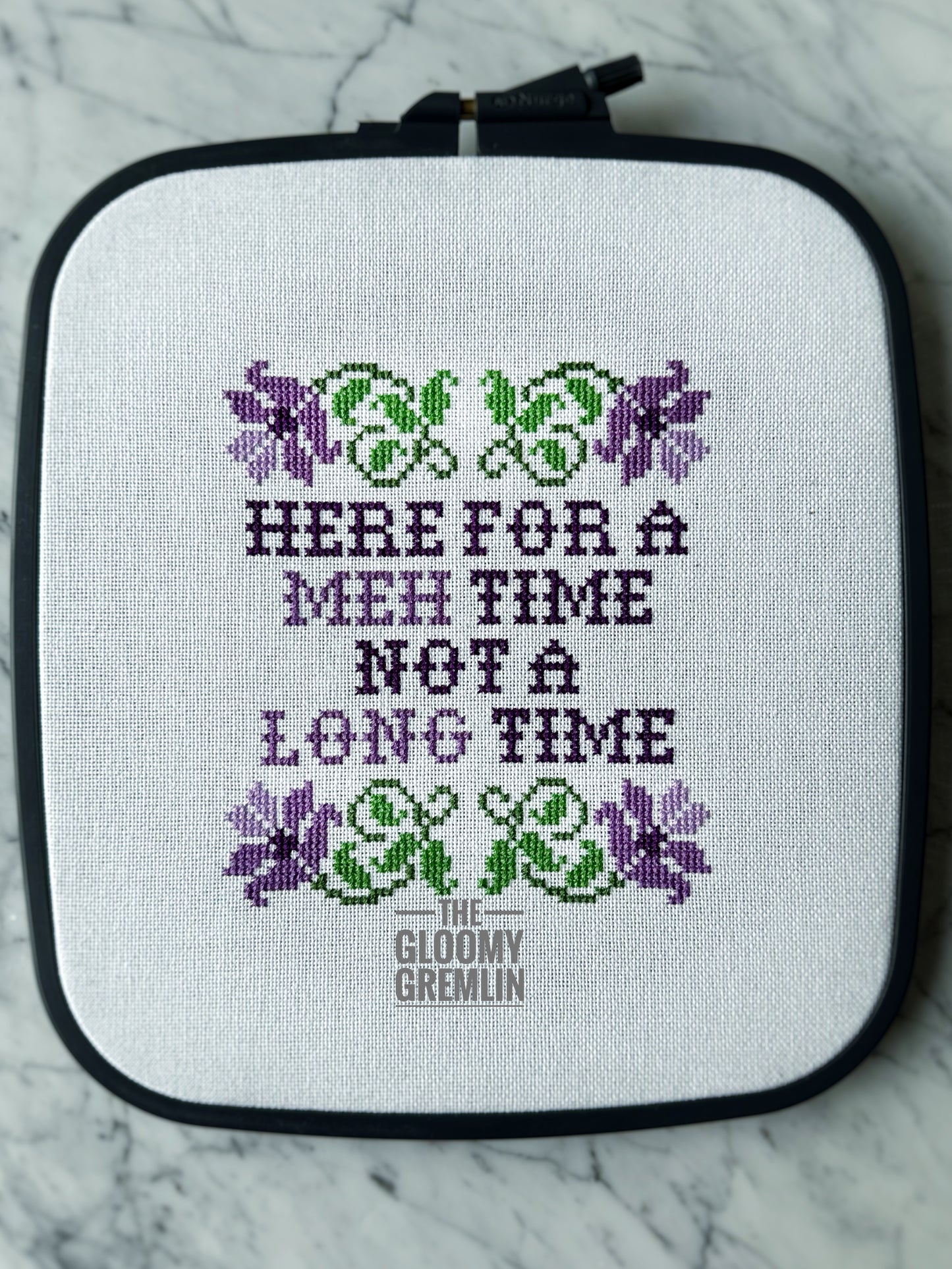 Here For a Meh Time - Cross Stitch Pattern