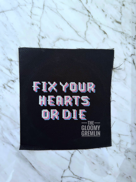 Fix Your Hearts Or Die - Free Cross Stitch Pattern